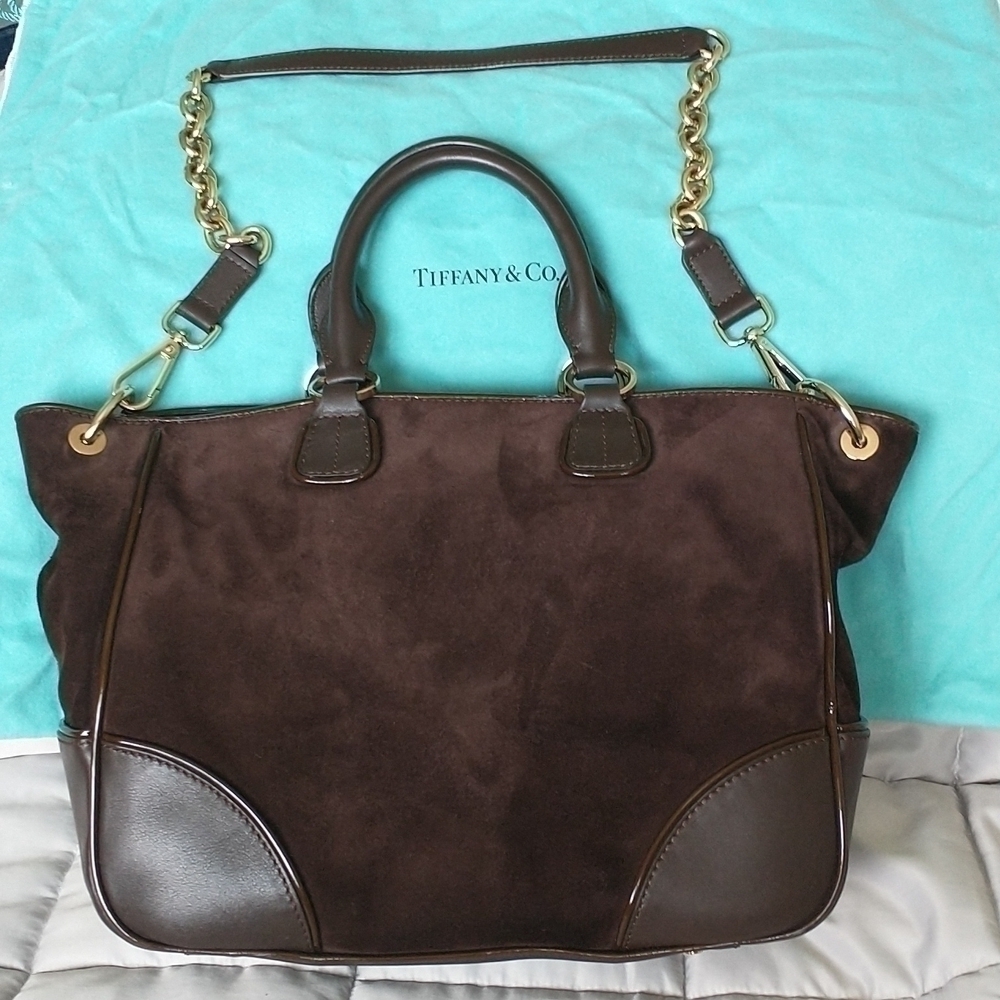 TIFFANY & Co Italian Leather & Suede Handbag